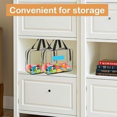 6Pcs 11.8*8.66*3.9in Large Toy Storage Bags Clear Waterproof Toy Organizer Bags