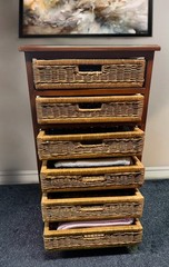 Organizer 6-Drawer Storage Unit – Fully Assembled Wicker for Home