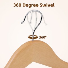 50 Pack Clothes Hangers Premium Natural Finish Suit Pant Dress Coat Hangers Wood