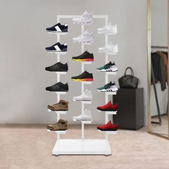 Stackable Commercial Shoe Rack Display Cabinet Three-post Single-sided Shoe Rack