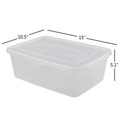 Jekiyo Clear Plastic Storage Bin, 14 Quart Latching Box Container with Lid, 4 Pa
