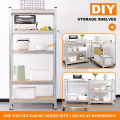 59” Heavy Duty Muscle Rack Garage Steel Metal Storage 5Shelf Adjustable Shelves