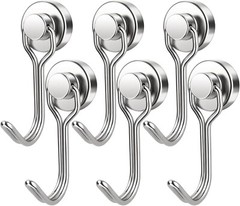 6 Pack Swivel Swing Magnetic Hook 30LBS Heavy Duty Magnetic Hooks Strong Magnet