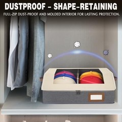 2-in-1 Hat Organizer for Baseball Caps Holds 48-60 2 Pack-Large White and Grey