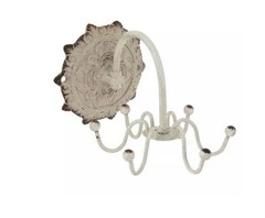 White Metal Wall Hook Distressed Antique Wall Mounted Traditional