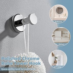 Bathroom Towel Hook Polished Chrome SUS 304 Stainless Steel Robe Coat Mount
