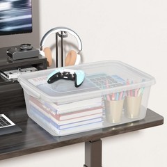 14 Quart Clear Plastic Storage Bin, Plastic Latching Containers with Lids, 4 …