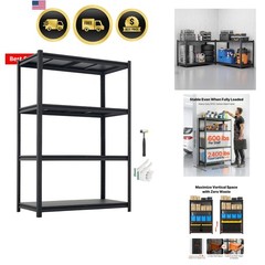 Storage Shelves, 4-Tier Adjustable, 2400 lbs Capacity, Heavy Duty Garage Stor…