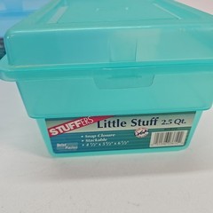 Lot Of 3 Stuffers Fliptop Stackable Storage Bin Hinge Lid Plastic Container