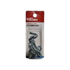 Hyper Tough 2 in. Gate Hook and Eye, Zinc Plated, 3 Pack