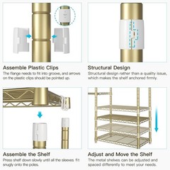 E1 Heavy Duty Closet Garment Rack, 6 Tiers Adjustable Metal Freestanding Expa…