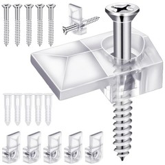 32PCS Clear Mirror Holder Clips Frameless Wall Mount Hardware with Screws