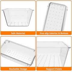 32 PCS Plastic Drawer Organizer Set, 4-Size vanity organizer Trays and Clear