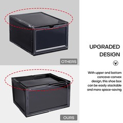 12PCs Magnetic Side Open Shoe Storage Box Stackable Sneaker Organizer Container