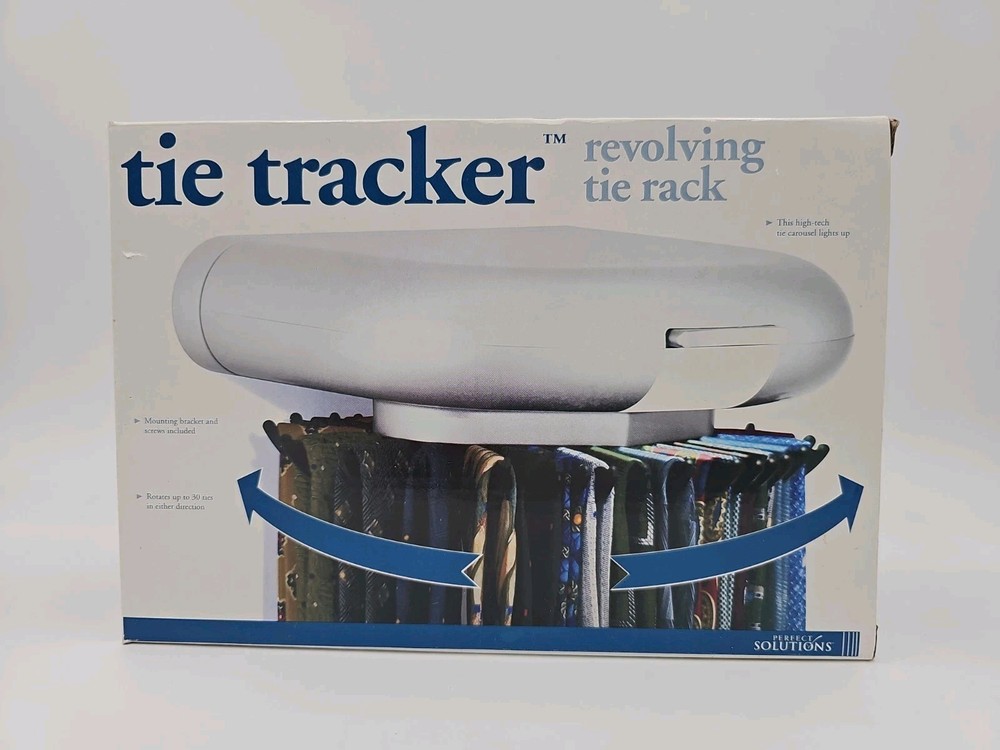 Perfect Solutions Tie Tracker Revolving Tie Rack Carousel Rotates Up To 30 Ties