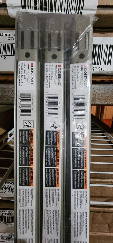 ClosetMaid ShelfTrack 6PK 84 in. x 1 in. NICKEL FINISH Standard Vertical Track