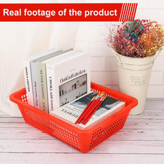 10 Red Plastic Storage Baskets for Home, Office, Classroom & Shop – 10 Pack