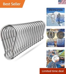 16 Count Heavy Duty Spring Snap Hooks – 304 Stainless Steel for Camping & Hiking