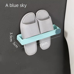 Bathroom Slipper Shelf No Punching Wall Mounted One Piece Shoe Rack Space Saving