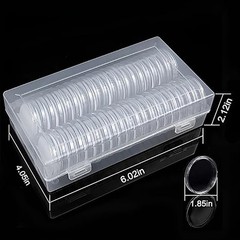 Coin 50 Clear Plastic Holder Capsules Silver Dollar Morgan Silver Dollar 40MM