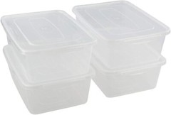 Set of 4 Stackable Clear Plastic Storage Bins with Latching Lid – 14 Quart