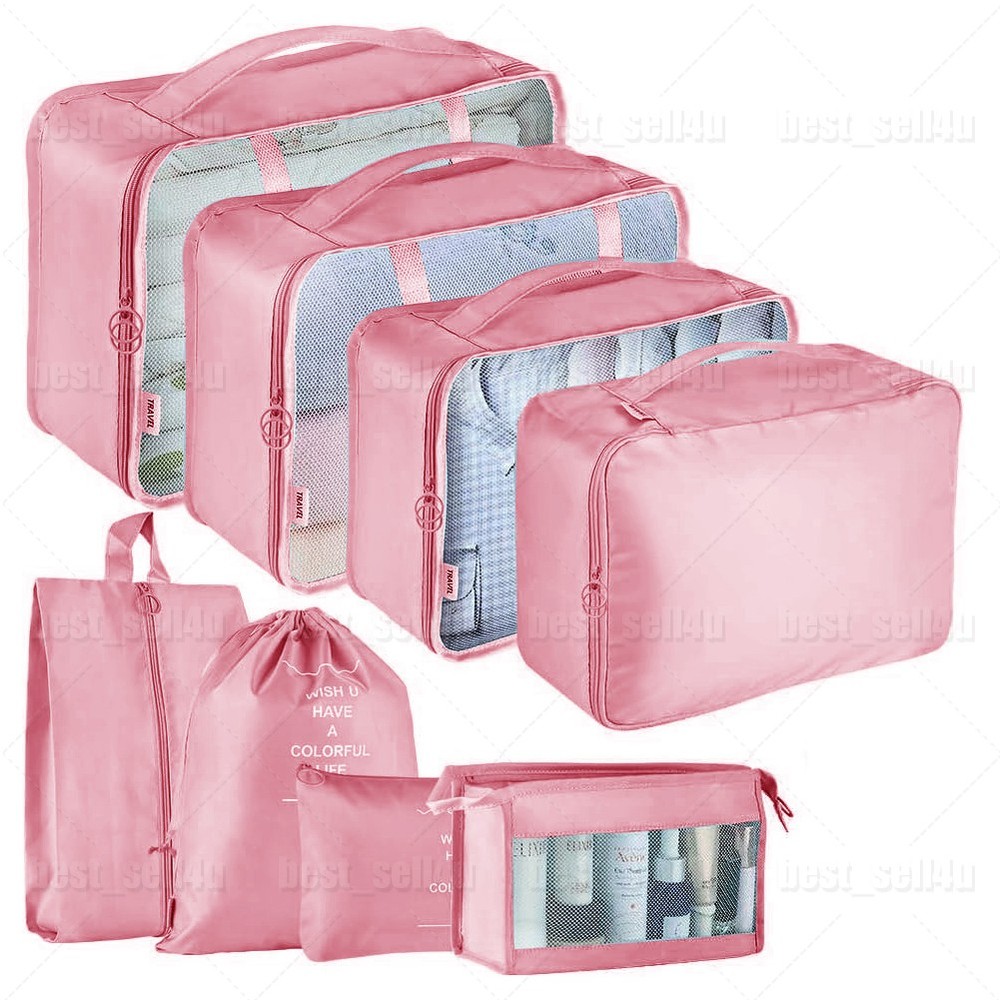 8x Packing Cubes Luggage Organizer Storage Bags Suitcase for Travel Accessories