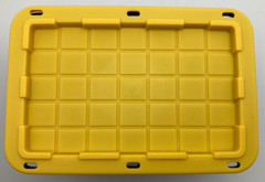 Lowes Teeny Tote Mini Plastic Lidded Rectangle Storage Container Black Yellow