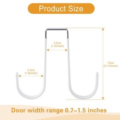 4 PCS Double Sided Over The Door Hooks Hanger Towel Bathroom Coat Rack Hat