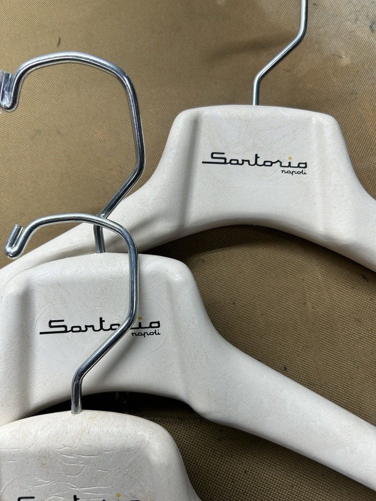 SARTORIO NAPOLI 16.5 Inch ” COAT /JACKET RESIN HANGER SET 3, one suit hanger