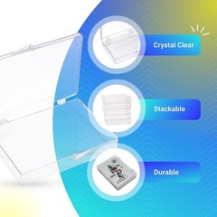 10-Pk Clear Hinged Plastic Container Keepsake Storage Boxes 3 1/2″ L x 2 9/16″ W