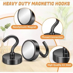 130LB Heavy Duty Magnetic Hooks Strong Neodymium Magnet Hanger for Kitchen Cruis