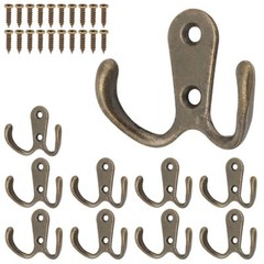 10/20pcs Hanging Metal Double Hook Clothes Hat Coat Robe Wall Door Hangers Hooks