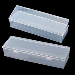 Lots Clear Plastic Storage Container Box Hinged Lid DIY Arts Crafts Markers Pens