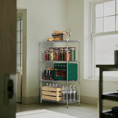 Heavy-Duty 4-Tier Metal Wire Rack with Wheels for Garage & Kitchen Storage