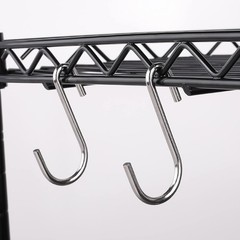 20 PCS 2.4 Inch Silver S Hooks Alloy Steel Hangers 0.88 Inch Opening Wire Rack