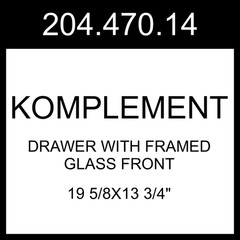 IKEA KOMPLEMENT Drawer With Framed Glass Front White 19 5/8×13 3/4″ 204.470.14