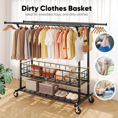 HOKEEPER Heavy Duty Clothes Rack Load 635 LBS, Clothing Rack for Hanging Clothes