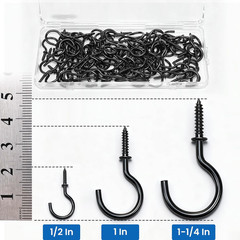 100-Pack 1/2 Inch Screw in Hooks, Mini Ceiling Hooks for Jewelry, Crafts, Keys &