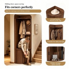 Corner Hall Tree with Storage, Walnut