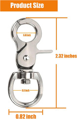 10PCS Trigger Snap Hooks 2.32” X 0.82” Heavy Duty Swivel Snap Hooks Metal Clas