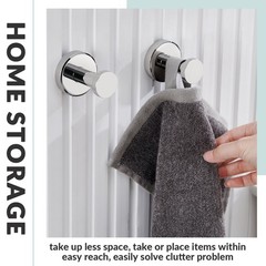 2 PCS Polished Chrome Bathroom Towel Hooks 304 Stainless Steel Round Robe