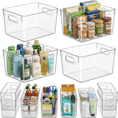 6 Pack Clear Organizer Bins 11X8X6In Pantry Organizers and Storage | Clear Conta