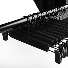 10 Pack Pants Hangers with Adjustable Non-Slip Clips Anti-Rust Hanging Black