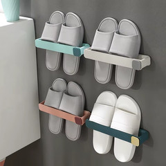 Bathroom Slipper Shelf No Punching Wall Mounted One Piece Shoe Rack Space Saving