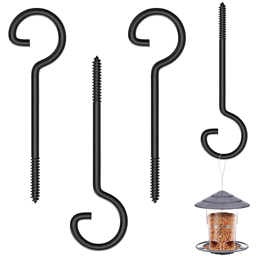 Screw Hooks – 6in Ceiling Hooks (4 Pcs), Ideal for Christmas Lights, Curtains…