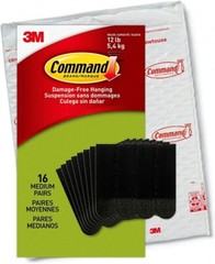 2 Packs 3M Command Medium Picture Hanging Strips Black Max 12 lb (Total 32 Pair)