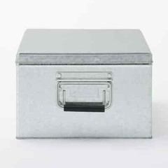 MUJI MoMA Large Galvanized Iron Box 26cm × 37cm × 16cm Silver Storage box