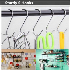 24 Pcs One-piece Molded Anti-Slip Hook, 3.9 Inch Metal S Shaped Hook Heavy Du…