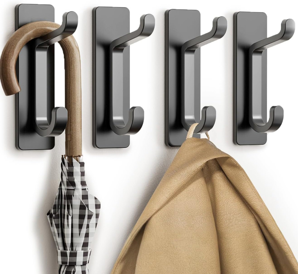 Wall Hooks for Coat and Towel: 13LB Strong Adhesive Door Hanger Stick