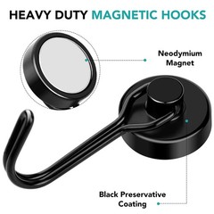 DIYMAG Black Magnetic Hooks, 40LBS Strong Magnetics Heavy Duty, Magnet Hook …